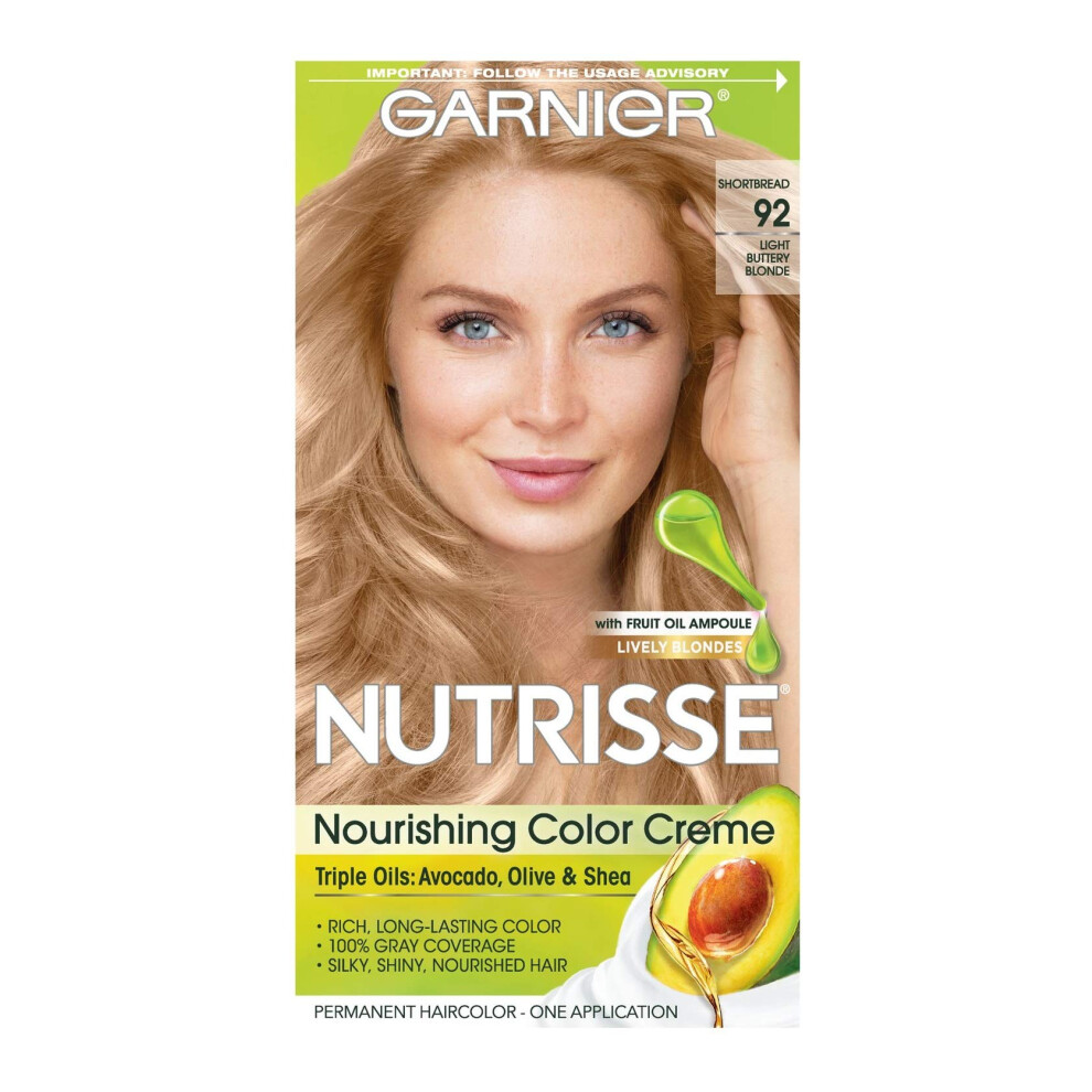 Garnier Nutrisse Nourishing Hair Color Creme  92 Light Buttery Blonde (Packaging May Vary)