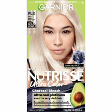 Garnier Haartonfarbe Nutrisse Ultra Color Nourishing Crème, PL3 Charcoal Bleach (Cool Platinum), permanente Farbe, 1 Stück
