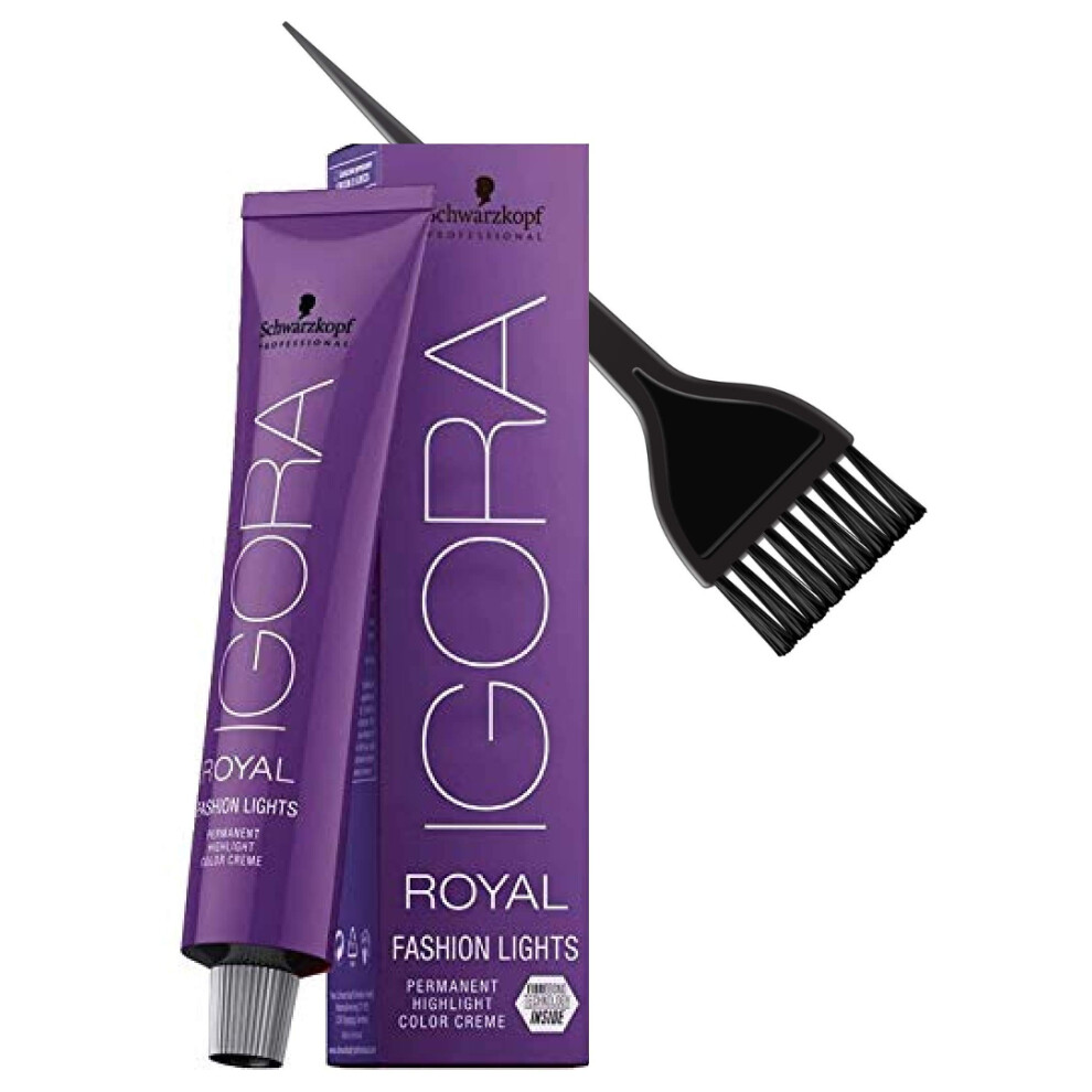 Schwarzkopf IGORA Royal FASHION LIGHTS Permanent HIGHLIGHT Hair Color Creme (with Sleek Tint Applicator Brush) Haircolor Cream (L-00)