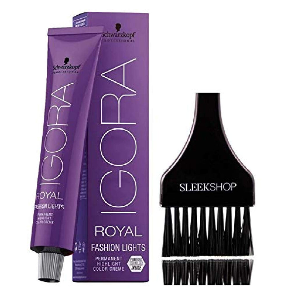 Schwarzkopf IGORA Royal FASHION LIGHTS Permanent HIGHLIGHT Hair Color Creme (with Sleek Tint Applicator Brush) Haircolor Cream (L-77)