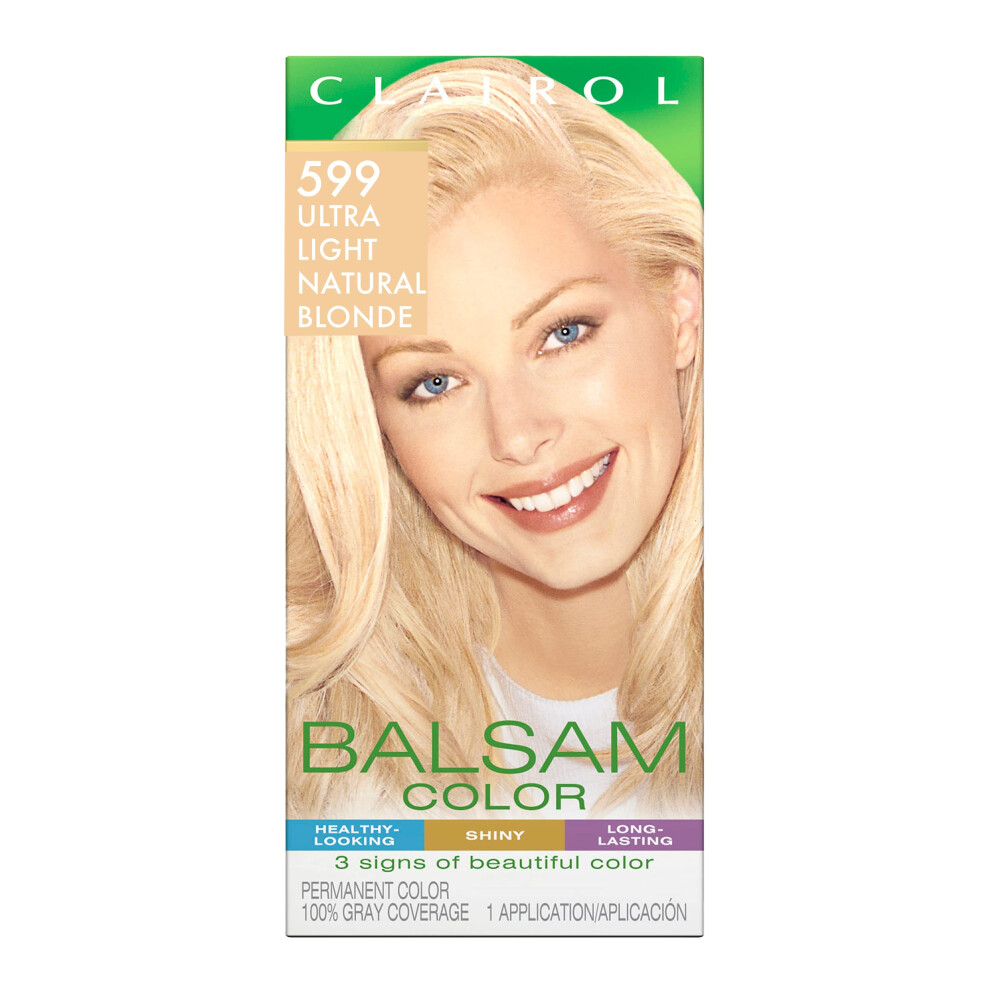 Clairol Balsam Permanent Hair Dye  599 Ultra Light Natural Blonde Hair Color  Pack of 1