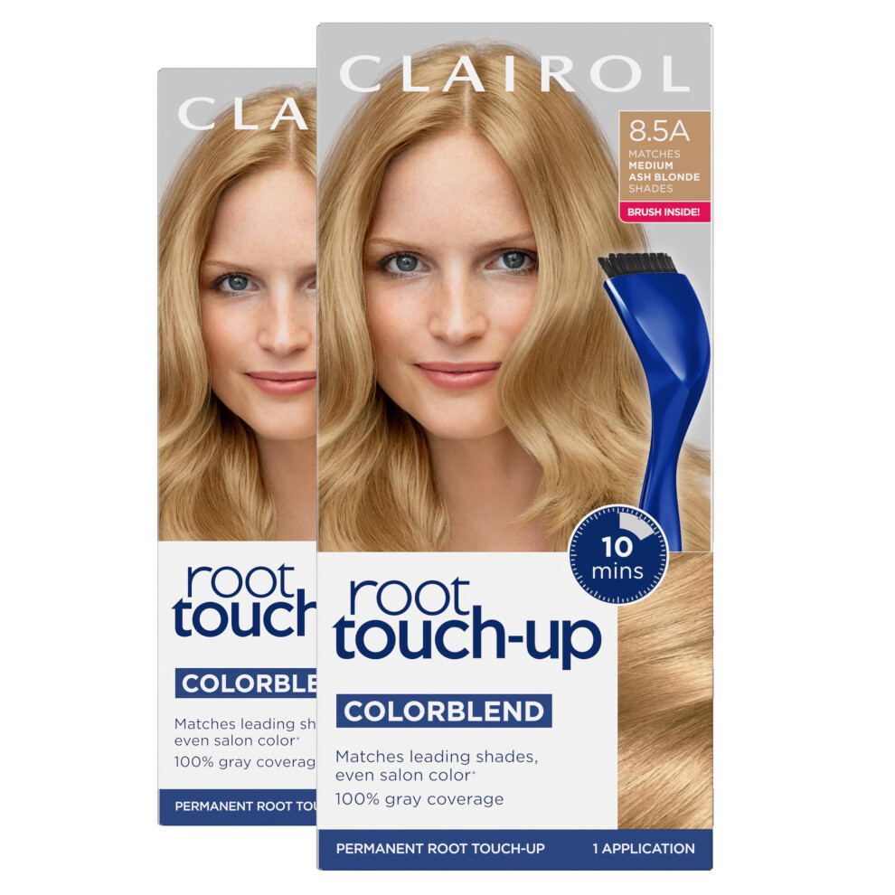 Clairol Root Touch-Up by Nice'n Easy Permanent Hair Dye  8.5A Medium Ash Blonde Hair Color  Pack of 2