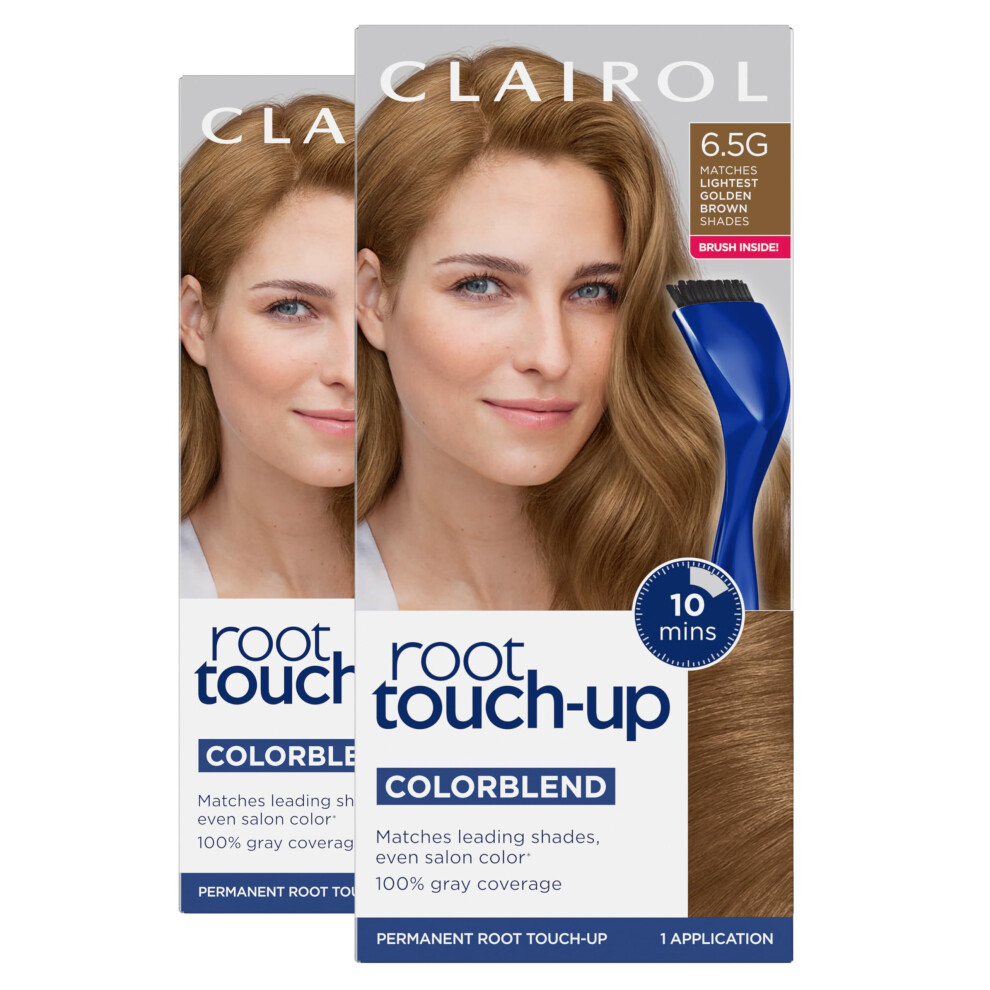 Clairol Root Touch-Up by Nice'n Easy Permanent Hair Dye  6.5G Lightest Golden Brown Hair Color  Pack of 2