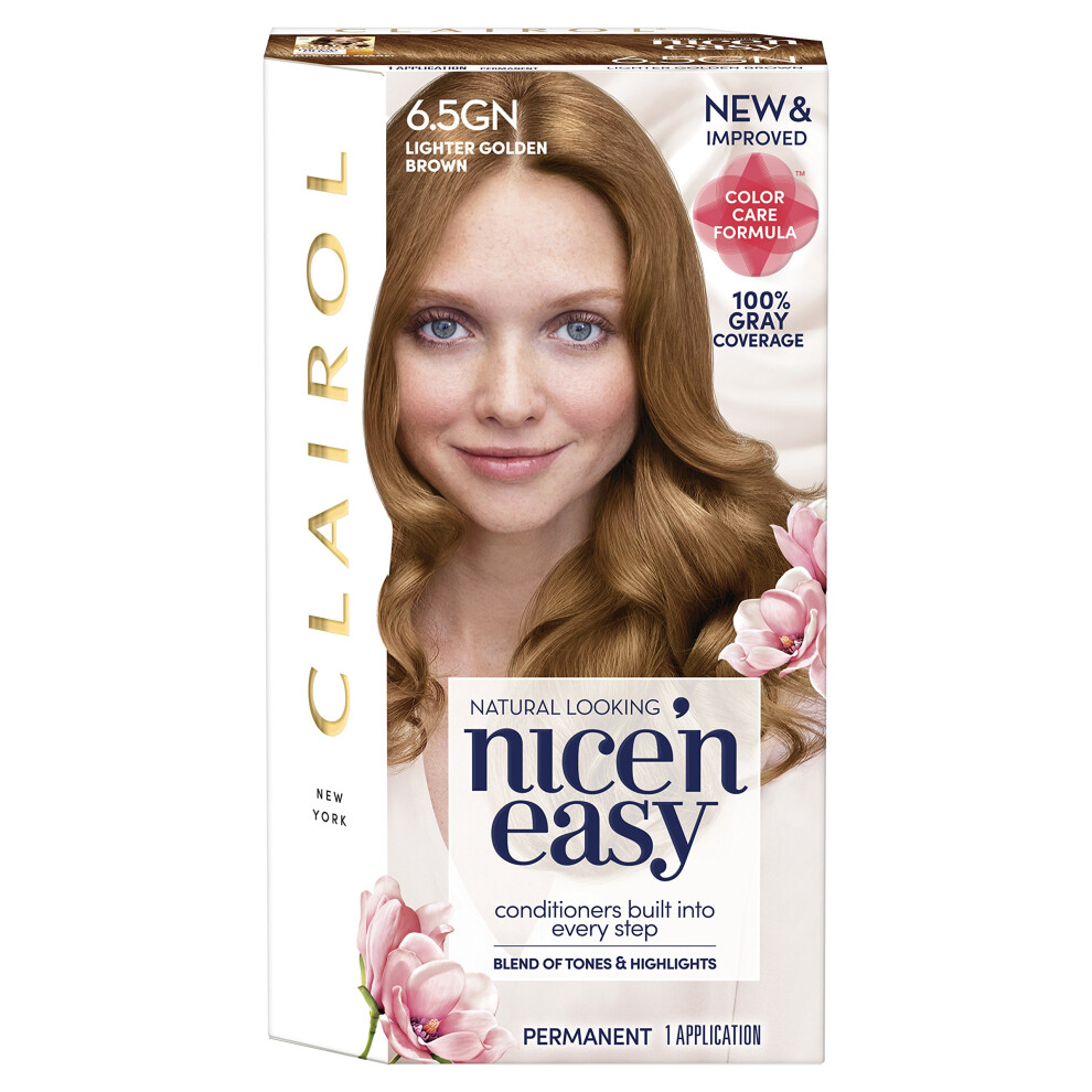 Clairol Nice'n Easy Permanent Hair Dye  6.5GN Lighter Golden Brown Hair Color  1 Count