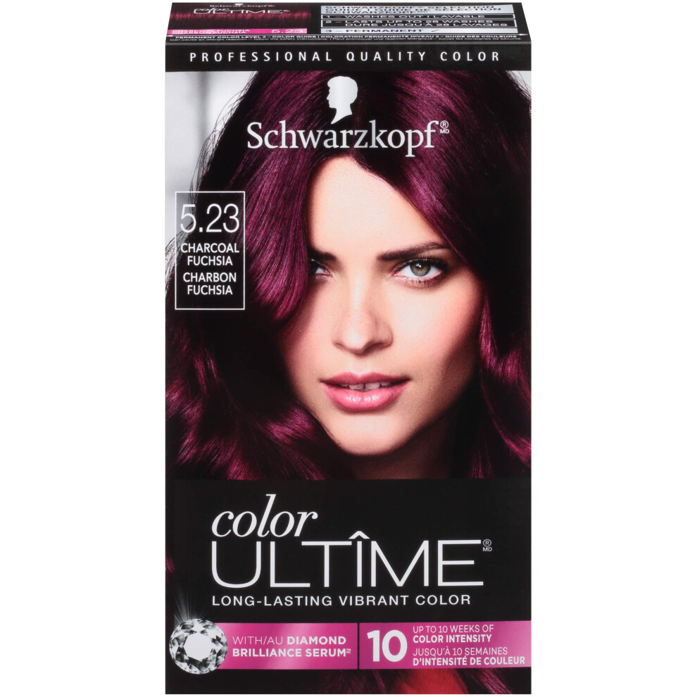 Schwarzkopf Color Ultime Hair Color  5.23 Charcoal Fuchsia  1 Application - Permanent Hair Dye for Vivid Color Intensity and Fade-Resistant