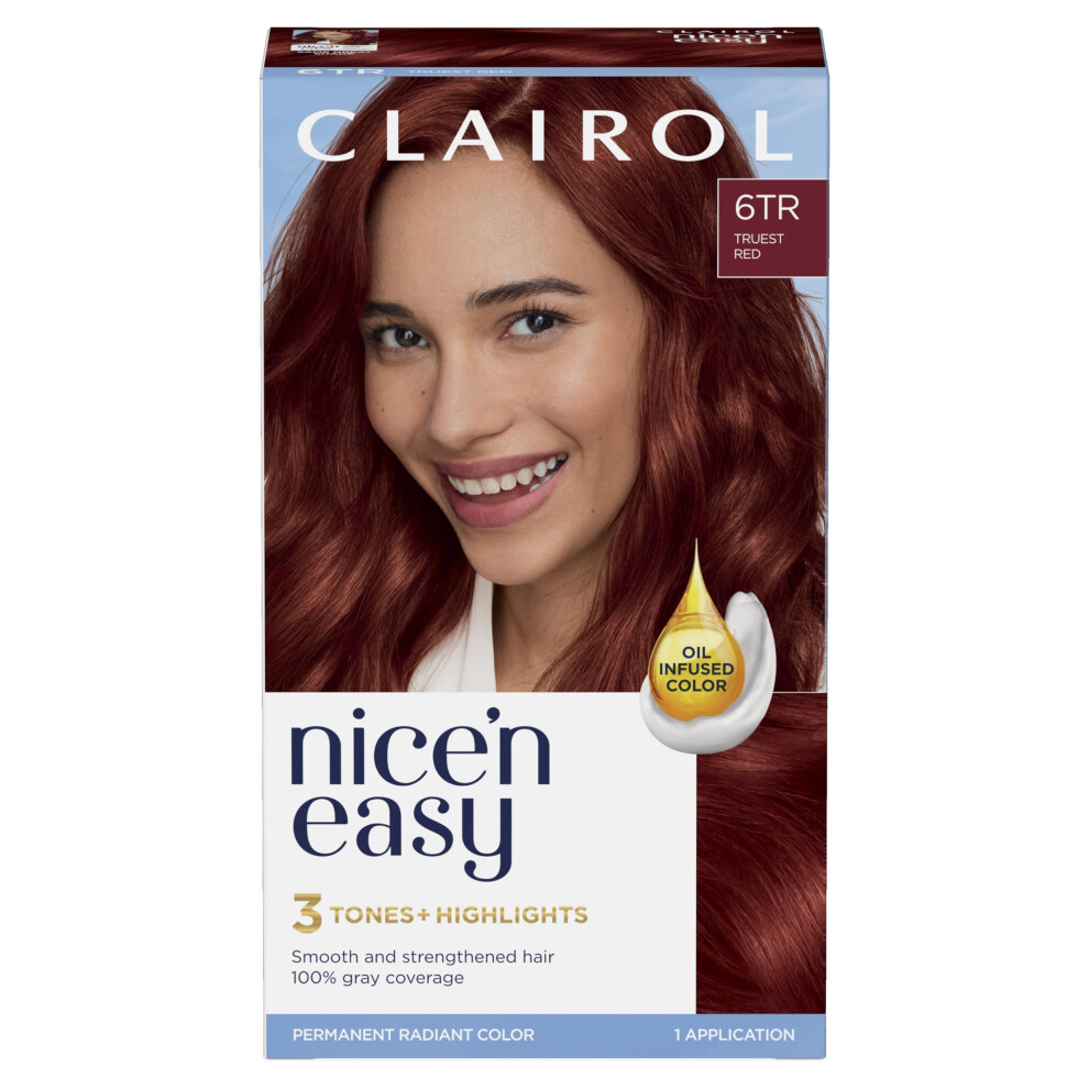 Clairol Nice'n Easy Permanent Hair Dye  6TR Truest Red Hair Color  Pack of 1