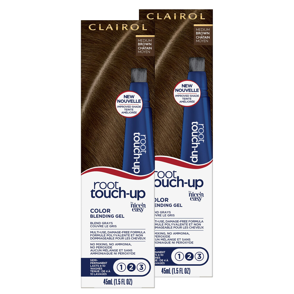 Clairol Root Touch-Up Semi-Permanent Hair Color Blending Gel  5 Medium Brown  Pack of 2