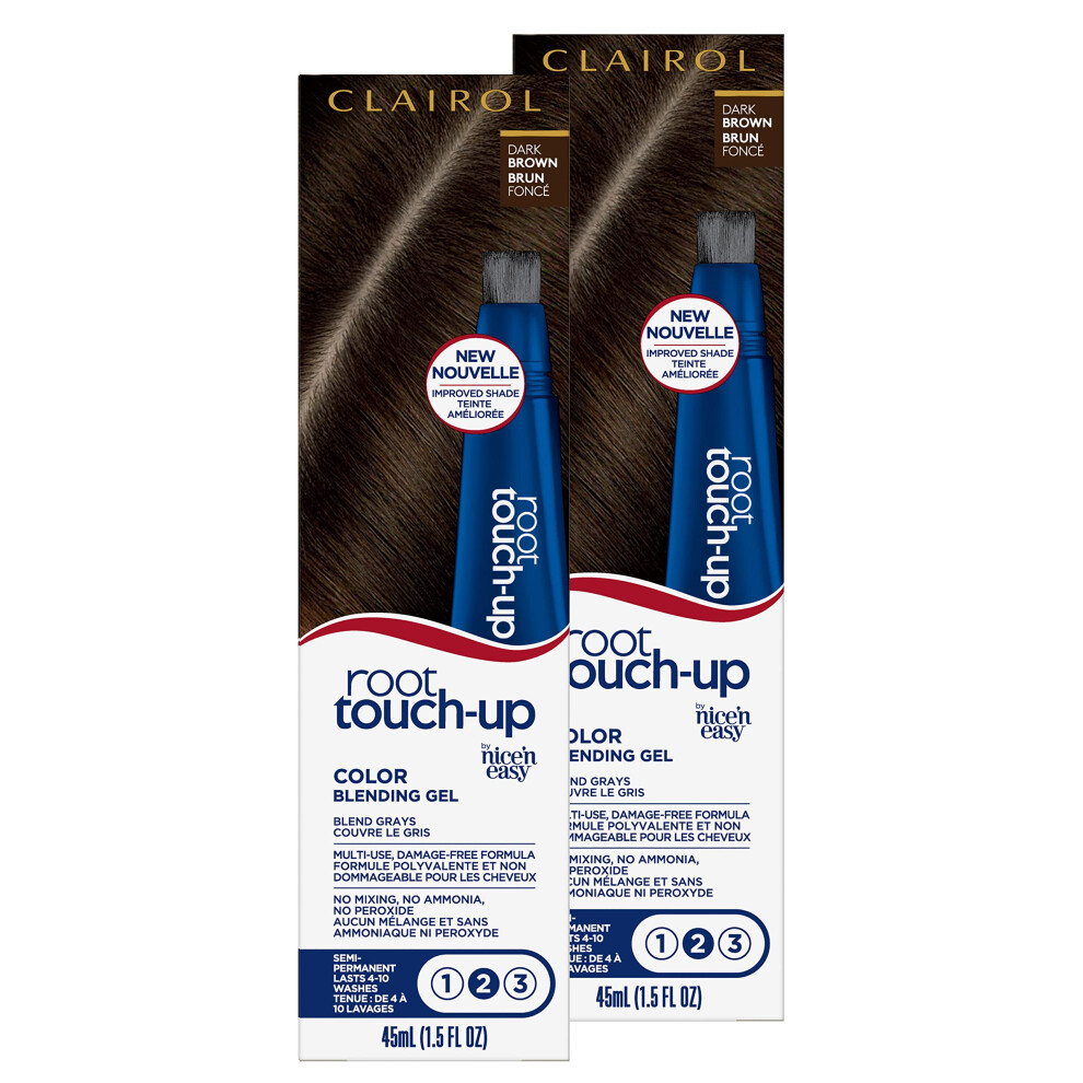 Clairol Root Touch-Up Semi-Permanent Hair Color Blending Gel  4 Dark Brown  Pack of 2