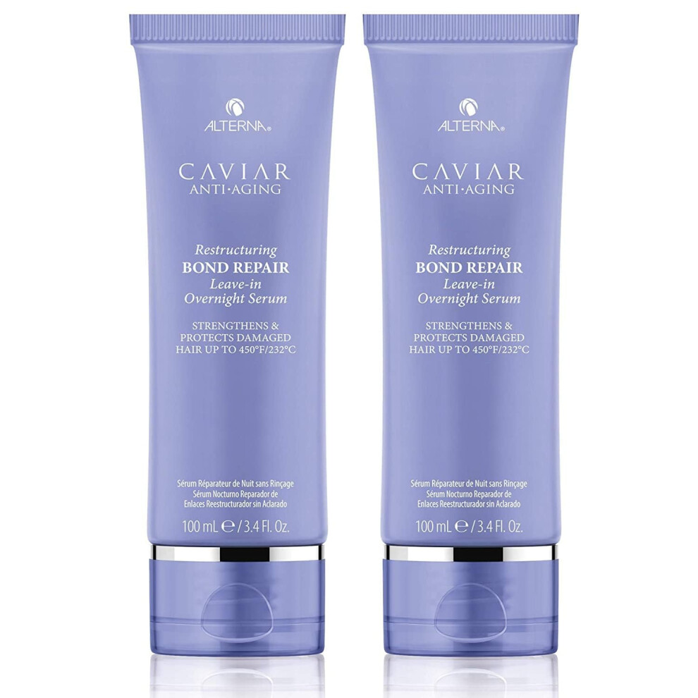 Alterna Caviar Anti-Aging Restructuring Bond Repair Leave-in Overnight Serum  3.4-Ounce (2-Pack)