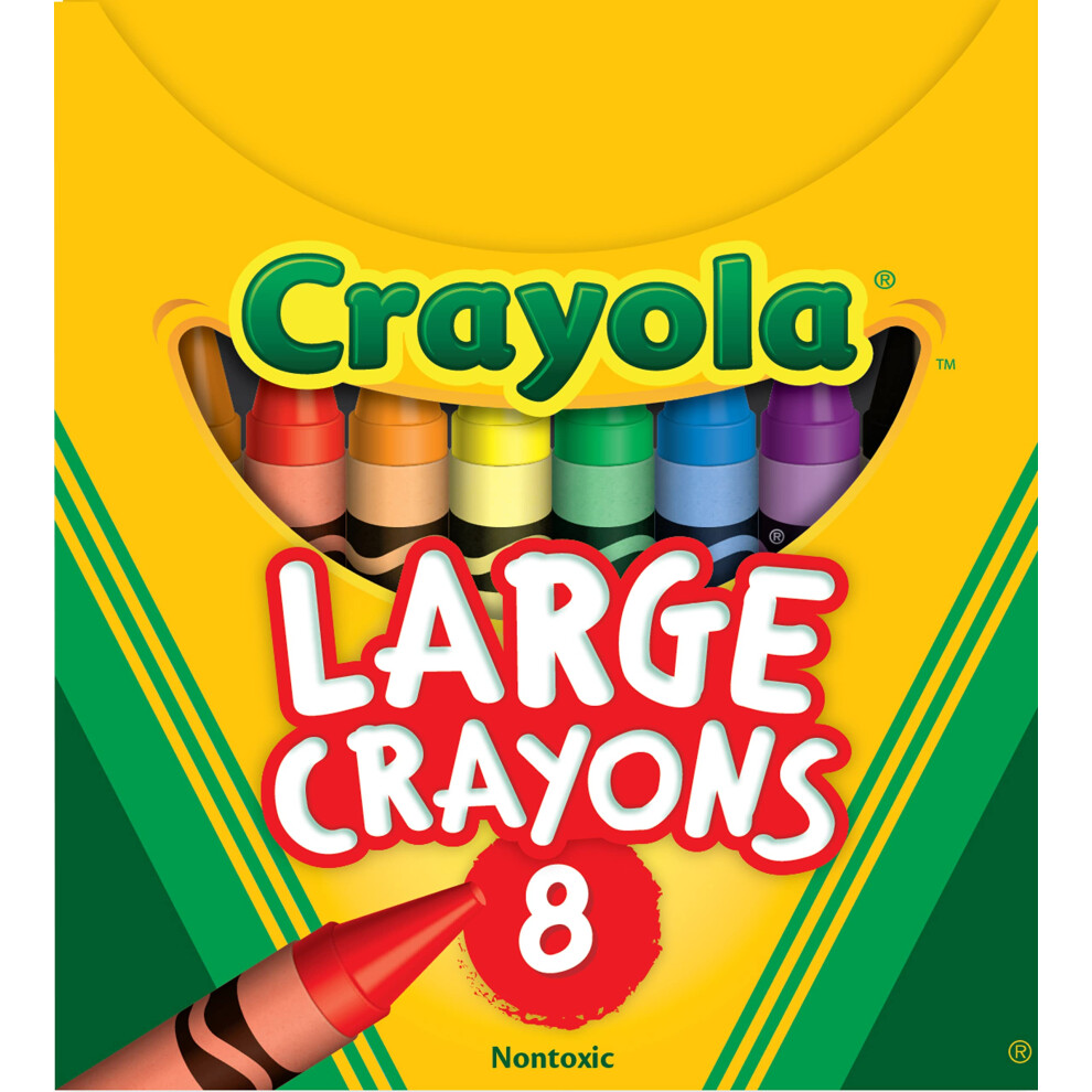 Crayola Large Crayons - Assorted (8 Count)  Giant Crayons for Kids & Toddlers  Ages 2+