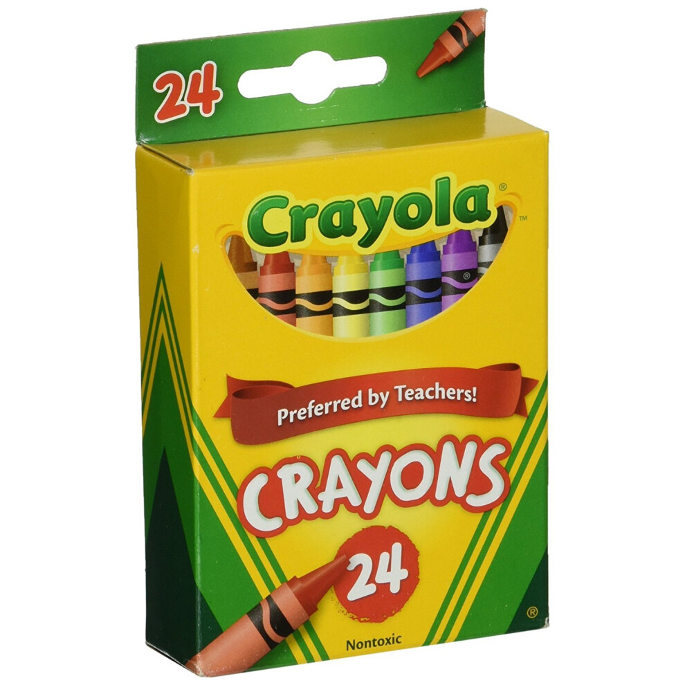 Crayola 24 Count Box of Crayons Non-Toxic color Coloring School Supplies (9 Packs)