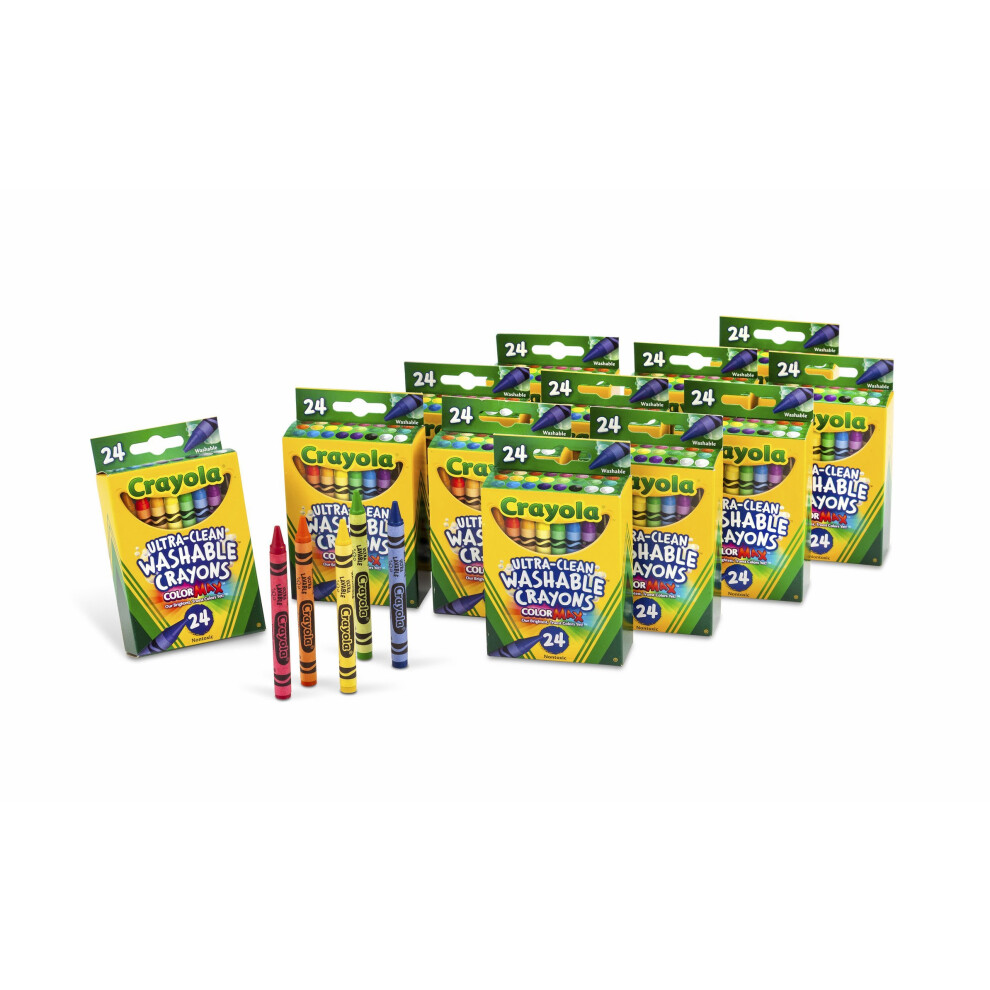 Crayola Bulk Ultra Clean Washable Crayons  Back to School Supplies  12 Packs of 24 Count