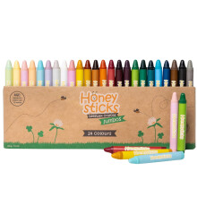 Honeysticks Jumbo Crayons (24 Pack) - 100% Pure Beeswax Crayons - Non Toxic Crayons for Kids - Large Crayons Easy to Hold and Use Unbreaka