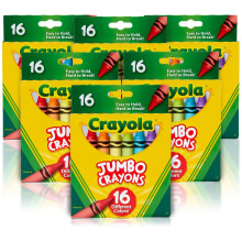 Crayola Jumbo Crayons Bulk, 6 Sets of 16 Large Crayons for Toddlers & Kids, School Supplies, Gifts [Amazon Exclusive]
