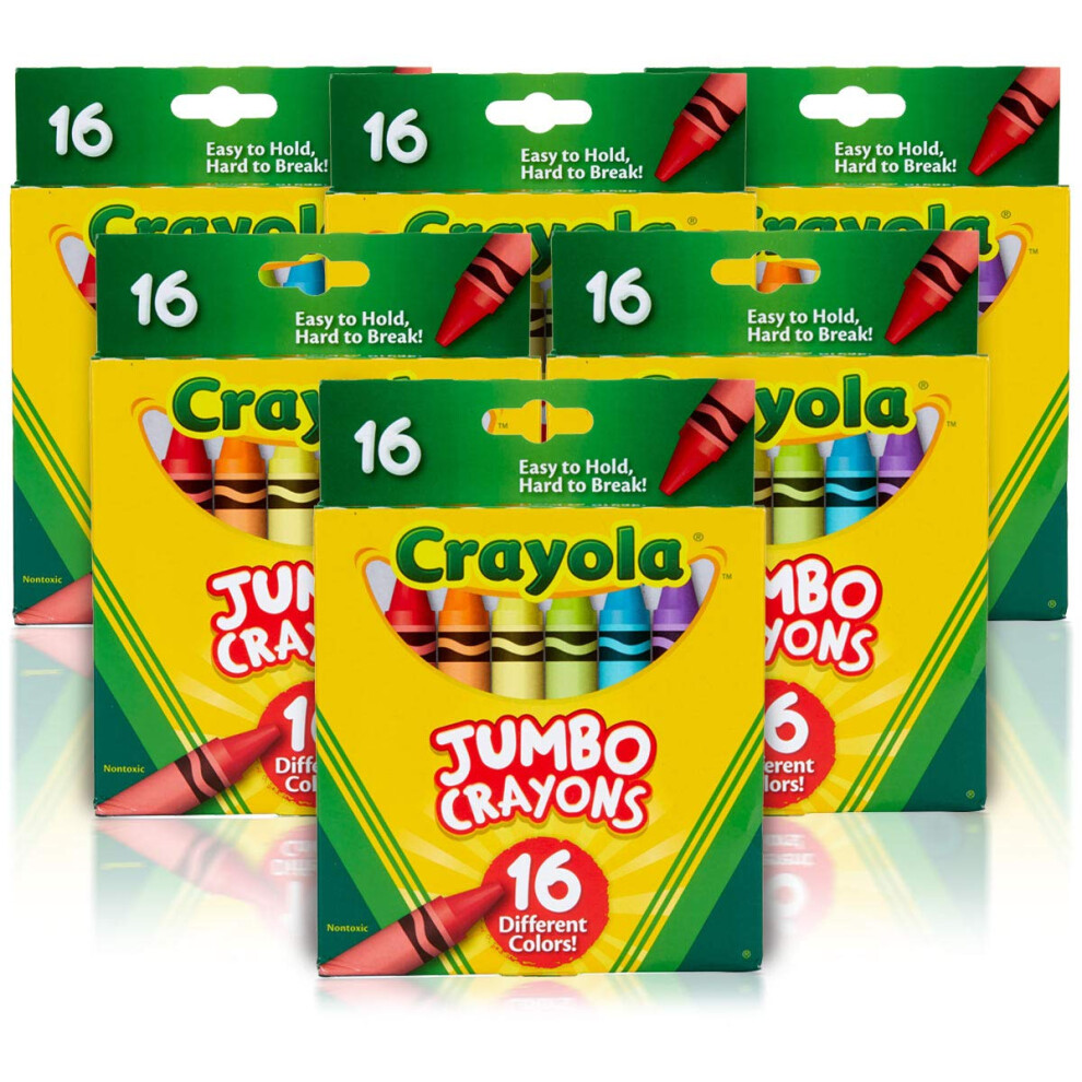 Crayola Jumbo Crayons Bulk  6 Sets of 16 Large Crayons for Toddlers & Kids  School Supplies  Gifts [Amazon Exclusive]