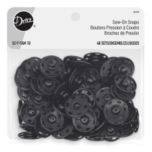 Dritz 7/8 """" Sort 48 s?t SEW-ON SNAPS St?rrelse 10 48CT t?lling