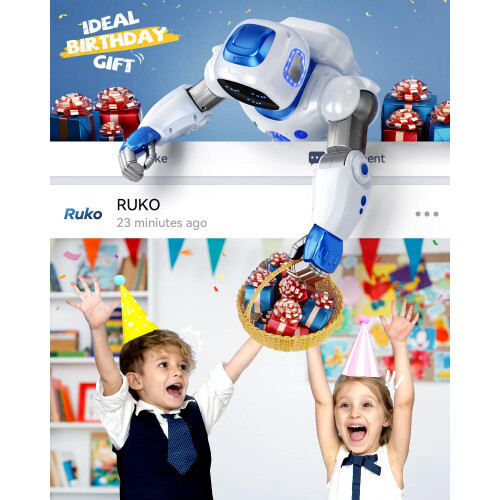 Ruko 1088 Smart Kids Robot - Large Programmable RC with Voice & App Control, Interactive Coding for Ages 4-9 2