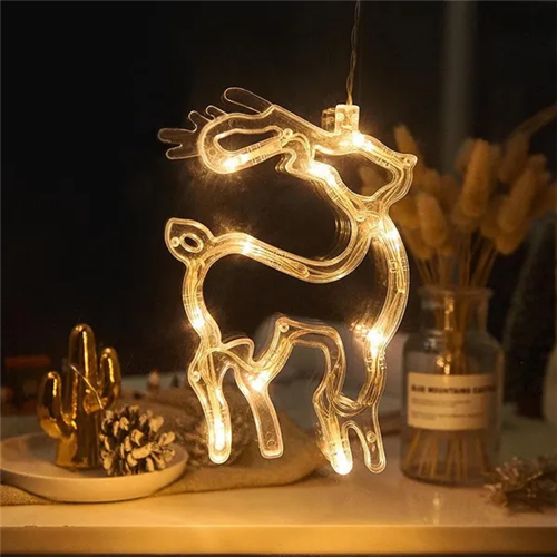 (Elk) Novelty Christmas Window Decoration Hanging Lights