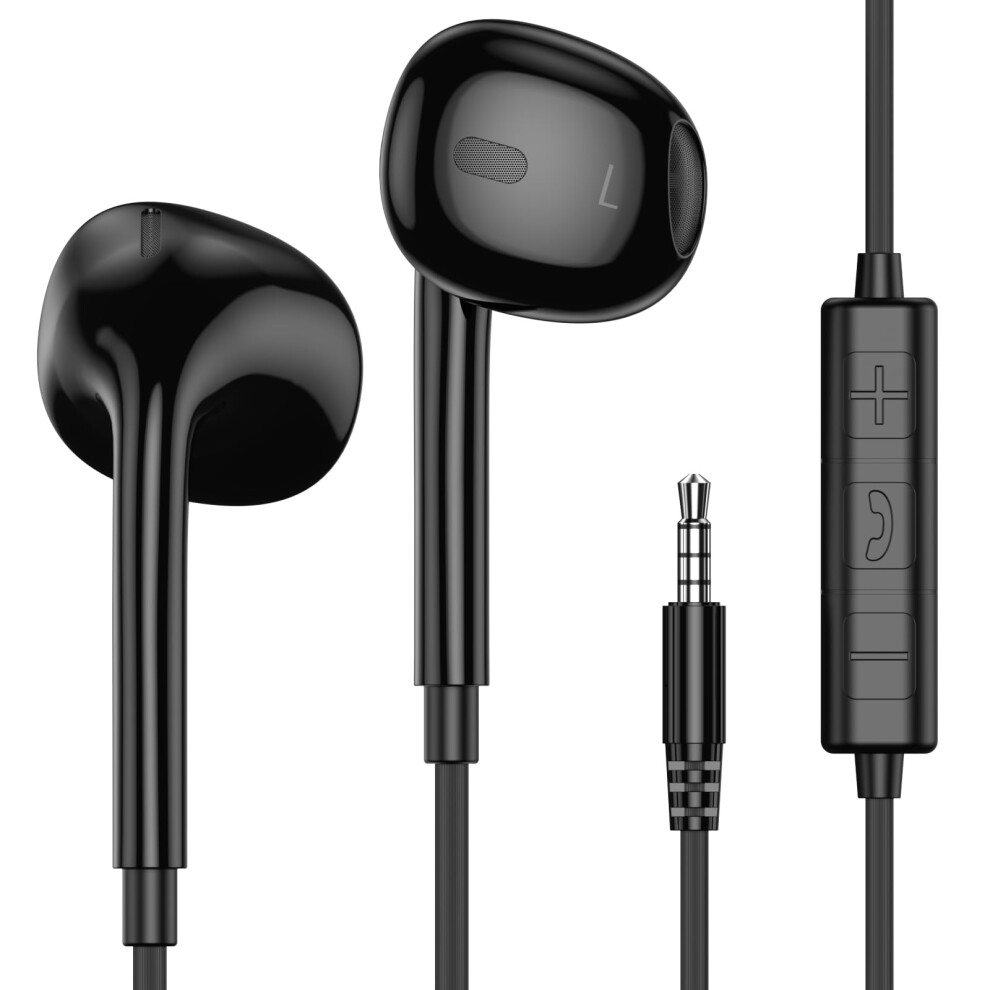 MOSWAG Wired Earbuds with Microphone  3.5mm Jack in Ear Headphones with Microphone Suitable for Smartphones  Computers  Laptops  IPads  MP3