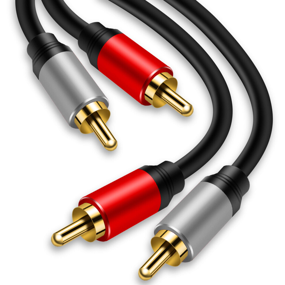 2RCA to 2RCA Cable 65Ft Gold-Plated 2 RCA Male to 2 RCA Male Stereo Audio Cable for Home Theater HDTV Gaming Consoles Hi-Fi Systems (65F
