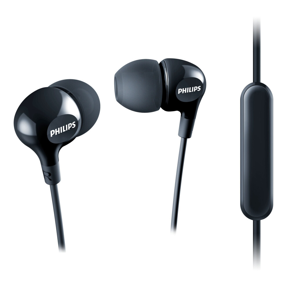 PHILIPS Big Bass in Ear Headphones with Mic - Black (SHE3555BK/27)