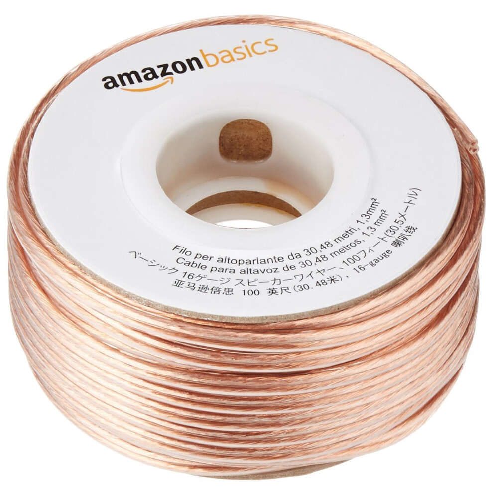 Amazon Basics 16-Gauge Speaker Wire Cable  100 Feet  Bronze