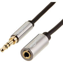 Amazon Basics 3.5mm Aux Jack Audio Extension Cable Male to Female Adapter for Headphone or Smartphone 25 Foot Black