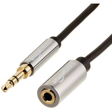 Amazon Basics 3.5mm Aux Jack Audio Extension Cable Male to Female Adapter for Headphone or Smartphone 6 Foot Black