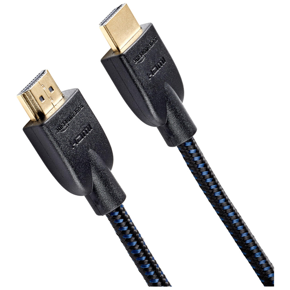 Amazon Basics High-Speed 4K Ultra HD HDMI Nylon-Braided Cable  3 feet  18Gbps  60Hz  2160p  48-bit  Male-to-Male  Ethernet Ready  3D  Black