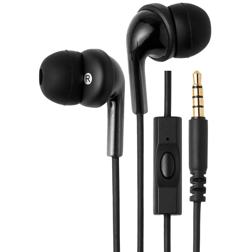 Amazon Basics In Ear Wired Headphones  Earbuds with Microphone No Wireless Technology  51.18 x 0.79 x 0.51 inches  Black