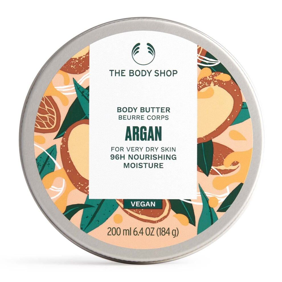 The Body Shop Argan Body Butter - Nourishing & Moisturizing Skincare for Very Dry Skin - Vegan - 6.4 oz