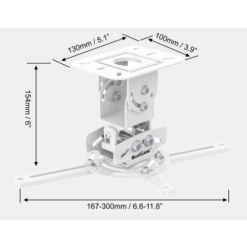 QualGear PRB-717-Wht Ceiling Mount Projector Accessory 1