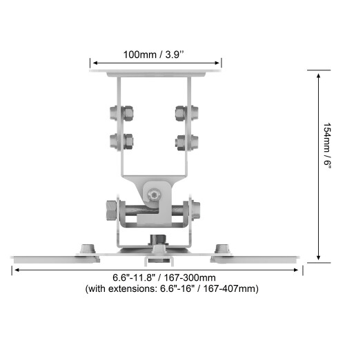 QualGear PRB-717-Wht Ceiling Mount Projector Accessory 2
