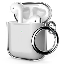 ULAK Compatible with Airpods Case Cover  Shockproof Transparent Designed Soft TPU Protective Cover Accessories with Keychain for AirPod 2nd
