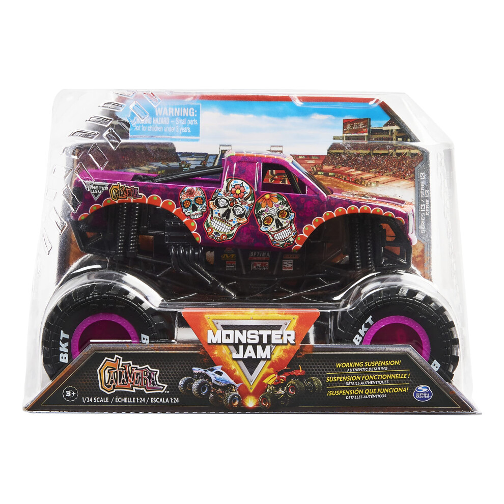 Monster Jam  Official Calavera Monster Truck  Collector Die-Cast Vehicle  1:24 Scale  Kids Toys for Boys Ages 3 and up