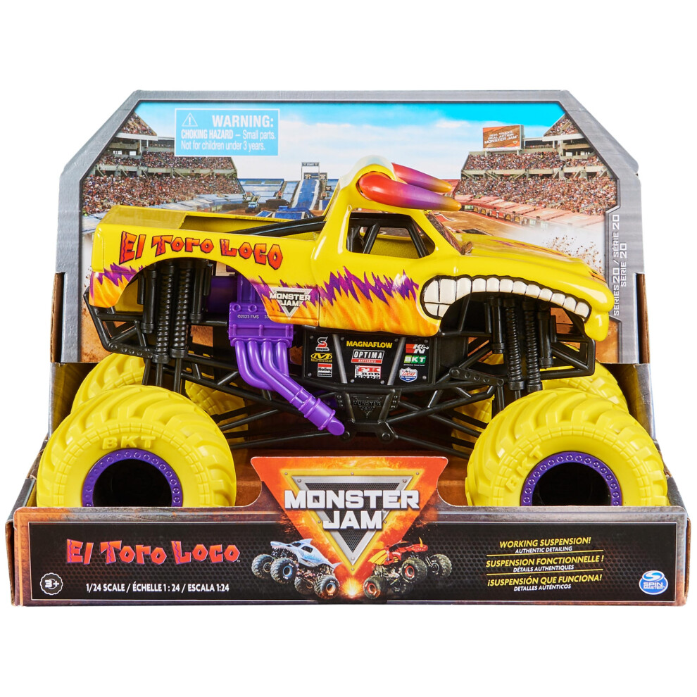 Monster Jam  Official El Toro Loco Monster Truck  Collector Die-Cast Vehicle  1:24 Scale  Kids Toys for Boys and Girls Ages 3 and up