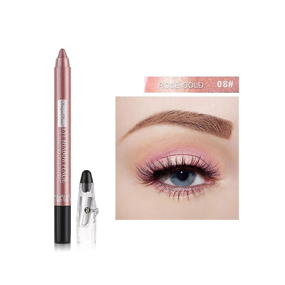 (08 rose gold) 12 Colors Eye Shadow Pencil Long-lasting Non-smudge-free Sharpener And Sharpening-image-OPC-PFNQQ9G-NEW