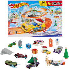 Hot Wheels Toy Cars 2024 Advent Calendar 8 1:64 Scale Vehicles 16 Winter-Themed Accessories & Playmat