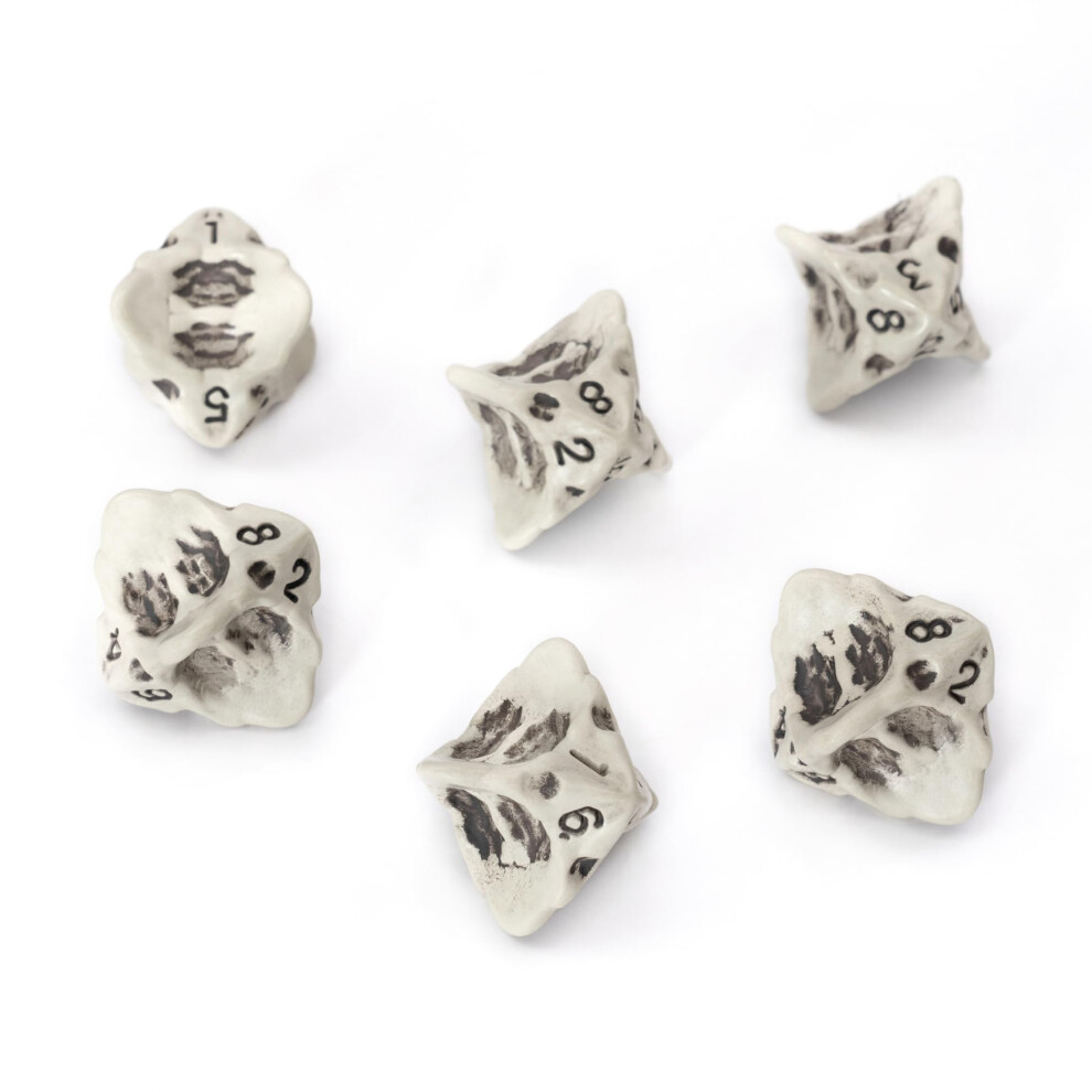 D8 Dice Set - Set of Six 8 Sided Dice - Skull & Bone Themed RPG Dice. Cool & Unique Gift for Dungeons & Dragons (DND)  Warhammer  D&D  Pathf