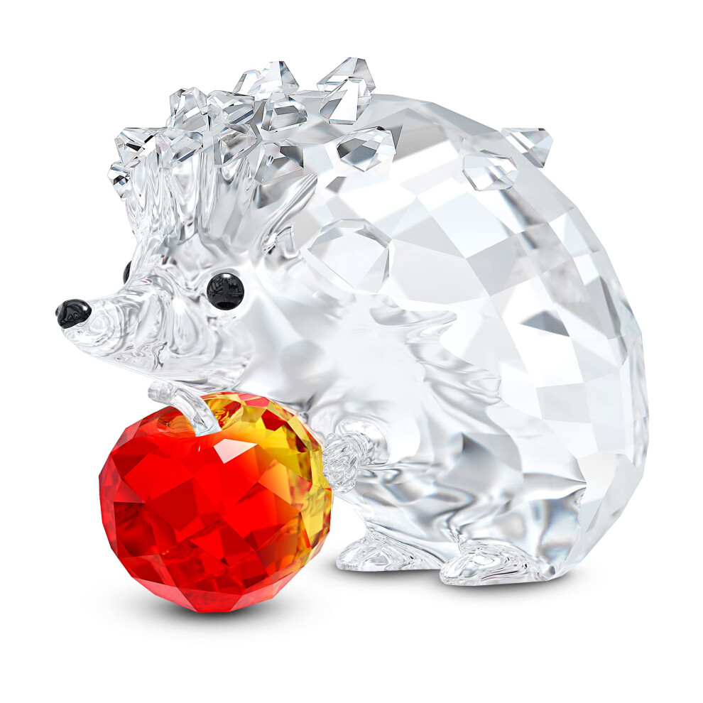 SWAROVSKI Peaceful Countryside Hedgehog with Apple  Clear and Red Crystal Figurine  Part of The Peaceful Countryside Collection