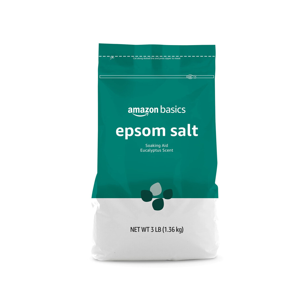 Amazon Basics Epsom Salt Soaking Aid  Eucalyptus Scented  3 Pound (Pack of 1) (Previously Solimo)