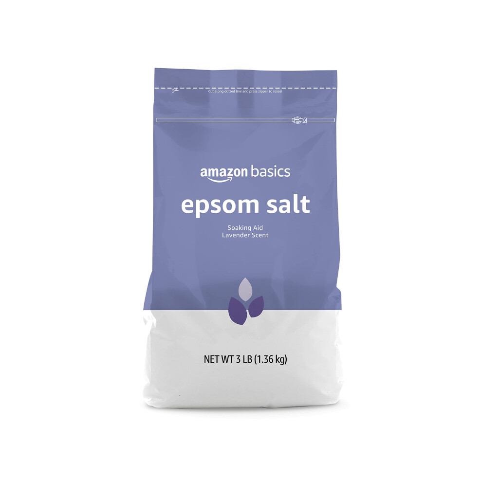 Amazon Basics Epsom Salt Soaking Aid  Lavender Scented  3 Pound  1-Pack (Previously Solimo)