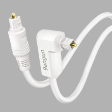 White Optical Audio Cable Slim 90 Degree Digital Audio Optical Cord SPDIF Toslink Optical Cable Right Angle Fiber Optic Audio Cable Opti