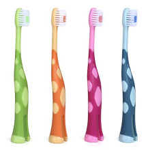 55Dental Kids Tooth Breush s?t bl?d giraff tandb?rste til b?rn 3-12. Easy-Grip Bristle Cover Self-st?ende og splittet bund til Cup Rim. af lix 4