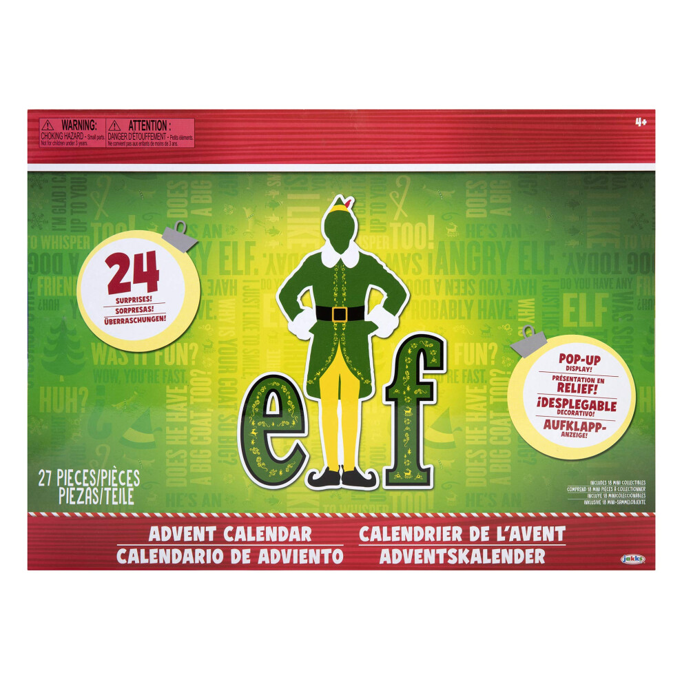 Jakks Holiday Elf Advent Calendar  Enjoy 24 Days of Fun Collectible Surprise Figures