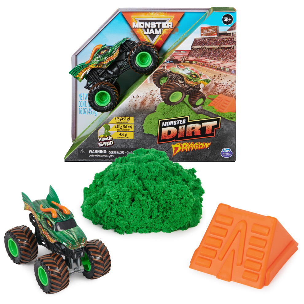 Monster Jam  Son-uva Digger Monster Dirt 1lb Playset with Official 1:64 Scale Die-Cast Monster Truck  Kids Toys for Boys Ages 3 and up