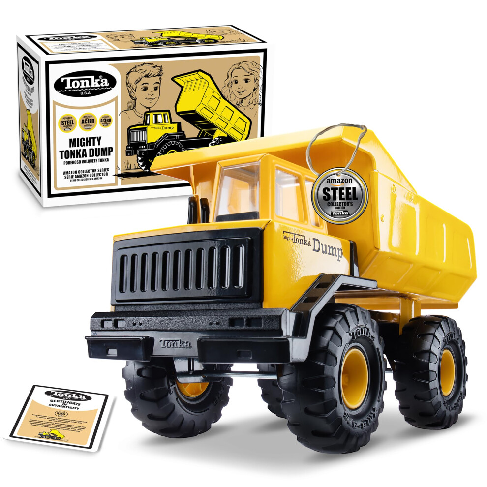 Tonka Retro Mighty Dump Truck - Collector's Edition - Made with 2X More Steel  Kids Construction Toy  Metal Truck  Toy Truck for Boys and Gi