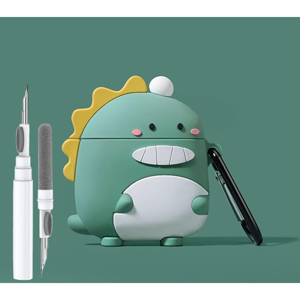 Cute Dinosaur Case For Airpod 2Nd 1St Generation Case Funny 3D Cartoon Kawaii Cool Airpods Cover Skin With Cleaning Kit & Keychain For Appl 711523868519