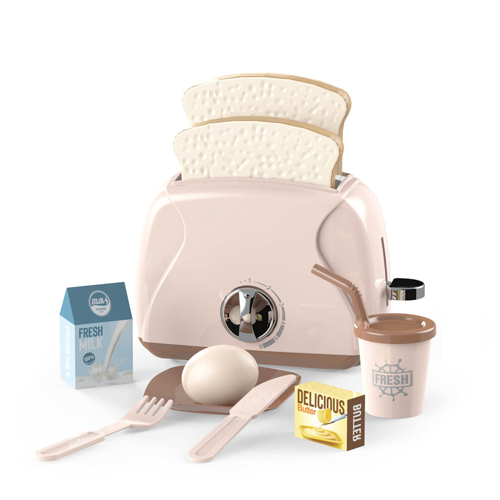 BRIGPICIOUS Jouet Grille-pain Jouer Grille-pain avec Pop Up Toast Jouer Faire semblant Grille-pain Jouet pour Enfants Cuisine Enfants Jouer Cuisi