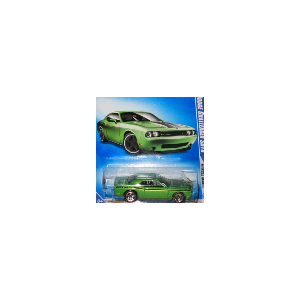 Hot Wheels 2009  '08 Dodge Challenger SRT8 Green #10/10 (Redline Rims variation)  1:64 Scale.